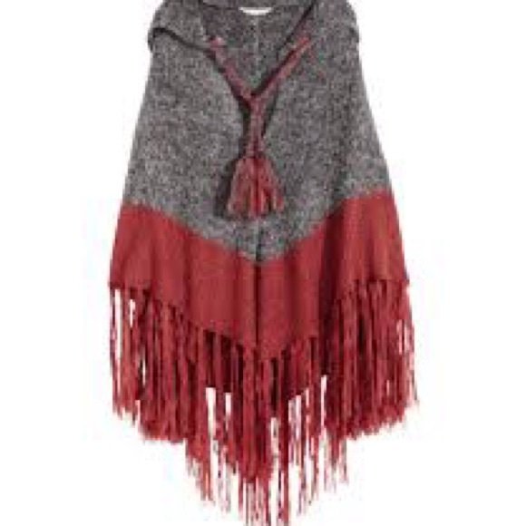 Hooded Fringe Poncho - Picture 3 of 7